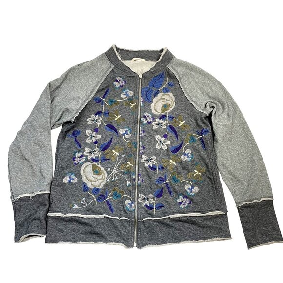 Sundance Jackets & Blazers - Sundance Womens Embroidered Gray Zip-Up Jacket Bomber Size S/M